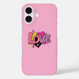 モダンな水彩画のバレンタインデー iPhone 16ケース