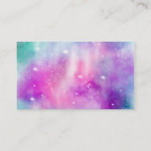 モダンな水彩画のパステル調の星雲のメーキャップアーティスト 名刺 (裏面)