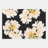 モダンな水彩画のピンクの芍薬の花 ラッピングペーパーシート (正面2)