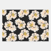 モダンな水彩画のピンクの芍薬の花 ラッピングペーパーシート (正面)