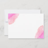 モダンな水彩画のピンク、モモは感謝していしています サンキューカード (裏面)