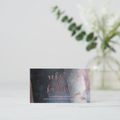 モダンな水彩画のブルーとローズゴールドのご紹介 紹介カード (スタンド正面)