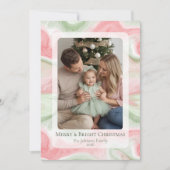 モダンな水彩画のホリデー写真フラットカード シーズンカード (正面)