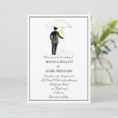 モダンな水彩画のミニマルなウェディングカップル 招待状 (スタンド正面)