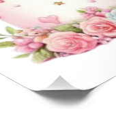 モダンな水彩画のユニコーンの赤ちゃんとケーキ4 ポスター (コーナー)