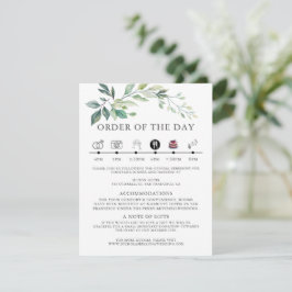 モダンな水彩画のユーカリの葉のグリーン エンクロージャーカード