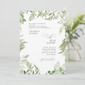 モダンな水彩画のユーカリ　両親の名前入り　セージ 招待状 (スタンド正面)