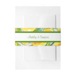 モダンな水彩画のレモン ガーデン黄色 招待状ベリーバンド