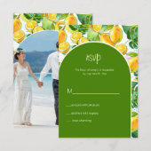 モダンな水彩画のレモン ガーデン 黄色 RSVP (正面/裏面)