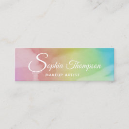 モダンな水彩画の原稿の虹-名刺 スキニー名刺