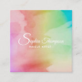 モダンな水彩画の原稿の虹-名刺 スクエア名刺 (正面)
