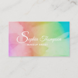 モダンな水彩画の原稿の虹-名刺 名刺