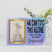 モダンな水彩画の名付け親提案写真 招待状 (スタンド正面)