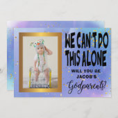 モダンな水彩画の名付け親提案写真 招待状 (正面/裏面)