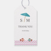 モダンな水彩画の夏のビーチ ギフトタグ (裏面)