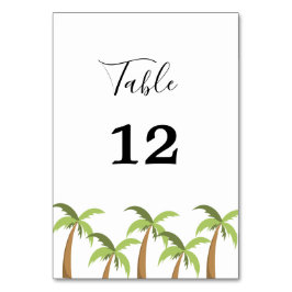 モダンな水彩画の夏のビーチ テーブルナンバー