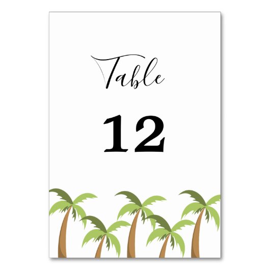 モダンな水彩画の夏のビーチ テーブルナンバー (正面)