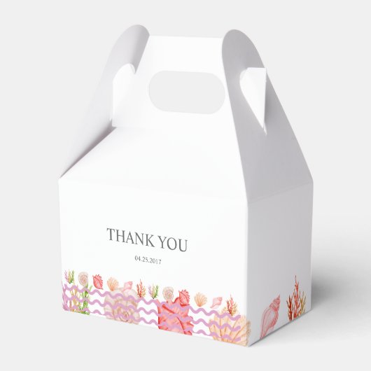 モダンな水彩画の夏のビーチ フェイバーボックス (正面サイド)