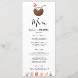 モダンな水彩画の夏のビーチ メニュー