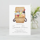 モダンな水彩画の夏のピクニック 招待状 (スタンド正面)