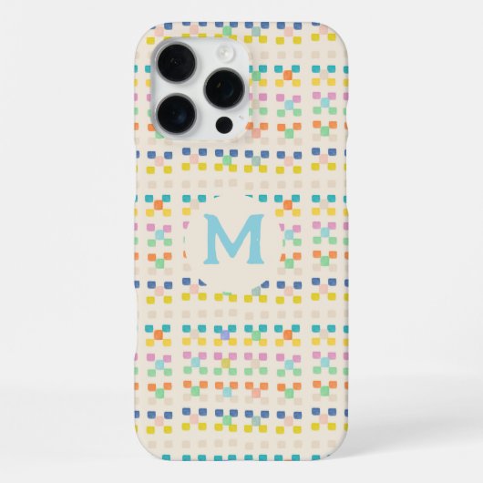モダンな水彩画の抽象的なイニシャルデザイン iPhoneケース (裏面)