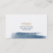 モダンな水彩画の抽象芸術のエレガントで青い黄色 名刺 (裏面)