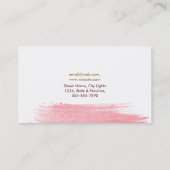 モダンな水彩画の抽象芸術のエレガントなピンクの黄色 名刺 (裏面)