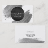 モダンな水彩画の抽象芸術のエレガントな白黒 名刺 (正面/裏面)