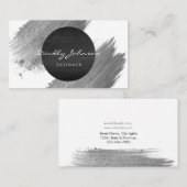 モダンな水彩画の抽象芸術のエレガントな白黒 名刺 (正面/裏面)