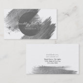 モダンな水彩画の抽象芸術のエレガントな白黒 名刺 (正面/裏面)