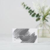 モダンな水彩画の抽象芸術のエレガントな白黒 名刺 (スタンド正面)