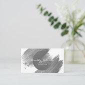 モダンな水彩画の抽象芸術のエレガントな白黒 名刺 (スタンド正面)