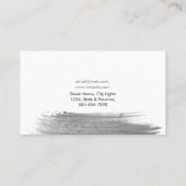 モダンな水彩画の抽象芸術のエレガントな白黒 名刺 (裏面)