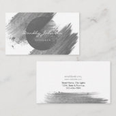 モダンな水彩画の抽象芸術のエレガントな白黒 名刺 (正面/裏面)