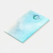 モダンな水彩画の抽象芸術|のモノグラムのガーリーなティール(緑がかった色) ポストイット (アングル)