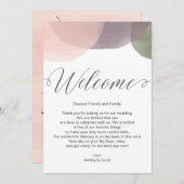 モダンな水彩画の歓迎の手紙及び旅程カード プログラム (正面/裏面)