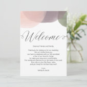 モダンな水彩画の歓迎の手紙及び旅程カード プログラム (スタンド正面)