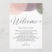 モダンな水彩画の歓迎の手紙及び旅程カード プログラム (正面)