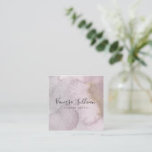 モダンな水彩画の洗浄メーキャップアーティストの名刺 スクエア名刺 (スタンド正面)