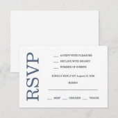 モダンな水彩画の海岸風景 青い結婚式 出欠カード (正面/裏面)
