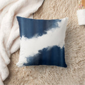 モダンな水彩画の濃紺パターン クッション (ブランケット)