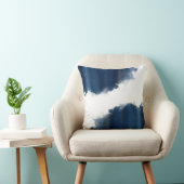モダンな水彩画の濃紺パターン クッション (椅子)