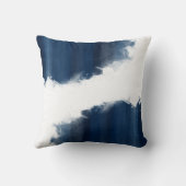 モダンな水彩画の濃紺パターン クッション (裏面)