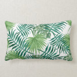 モダンな水彩画の熱帯葉パターン ランバークッション<br><div class="desc">水彩画の熱帯葉のモダンなパターンと置いて下さい。</div>