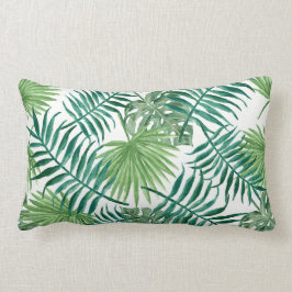 モダンな水彩画の熱帯葉パターン ランバークッション