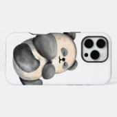 モダンな水彩画の眠そうなパンダ iPhoneケース (裏面横)