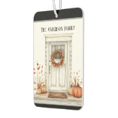 モダンな水彩画の秋のホームファミリー名 カーエアーフレッシュナー (左)