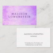 モダンな水彩画の紫色のお洒落 名刺 (正面/裏面)