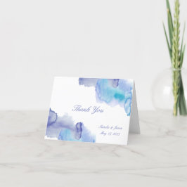 モダンな水彩画の結婚式のお礼カード サンキューカード