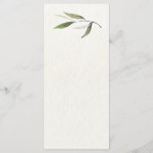 モダンな水彩画の緑のオリーブの枝 メニュー (裏面)